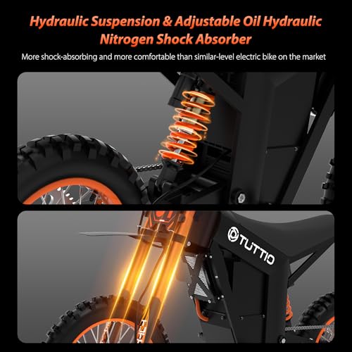 Soleil01 Electric-Dirt-Bike for Teens Adults, 14"/12" Fat Tire 2000W Electric-Motorcycle with 48V 21AH Battery Ebike 37MPH Hydraulic Brakes Mountain Off-Road EBike Fit Age 13+