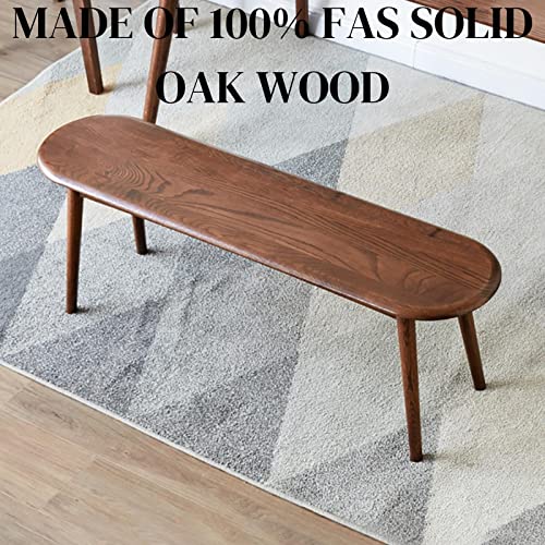 Grewood 100% Solid Wood Dining Bench - Oak Bench For Entryway, Bedroom, Living Room, Kitchen Room - (Walnut Color, 39.37") #TOP5
