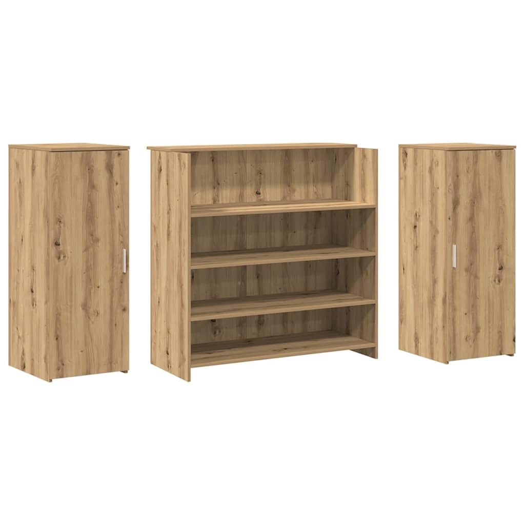 Banco reception Artisan Rovere 180 x 50 x 103,5 cm, materiale in legno, per ufficio, reception scrivania, con spazio di archiviazione per casa, ufficio, moderna soluzione di lavoro