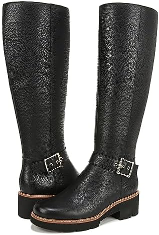 Naturalizer Womens Darry Tall Water Repellent Knee High Boot Black Leather Wide Calf 9.5 M | Image 3