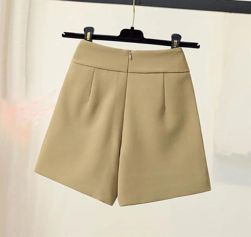 Women Summer Loose Solid Shorts High Waist Wide Leg Wide Leg Casual All-Match Shorts