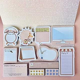 Pepper and Cute Sticky Notes Set Sticky Notepads Book Notes Sticky Notes for Office Memo Cute Multipurpose Sticky Notes - 12 Pads x 40 Sheets