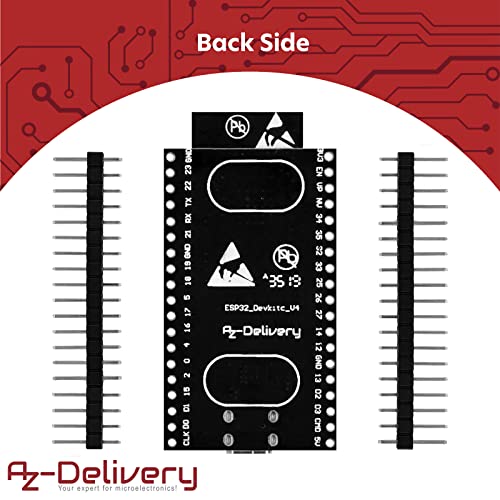 AZDelivery 3 x ESP-32 Dev Kit C V4 Ongeoldeerde Versie compatibel met Arduino Inclusief E-Book! - Afbeelding 4