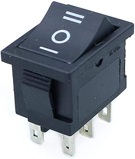 Botón de encendido del interruptor 5PCS Negro 3 pines / 6 pines de encendido/apagado/Rocker AC 6A / 250V 10A / 125V (Color : 6 pin On Off On, Size : 5PCS)