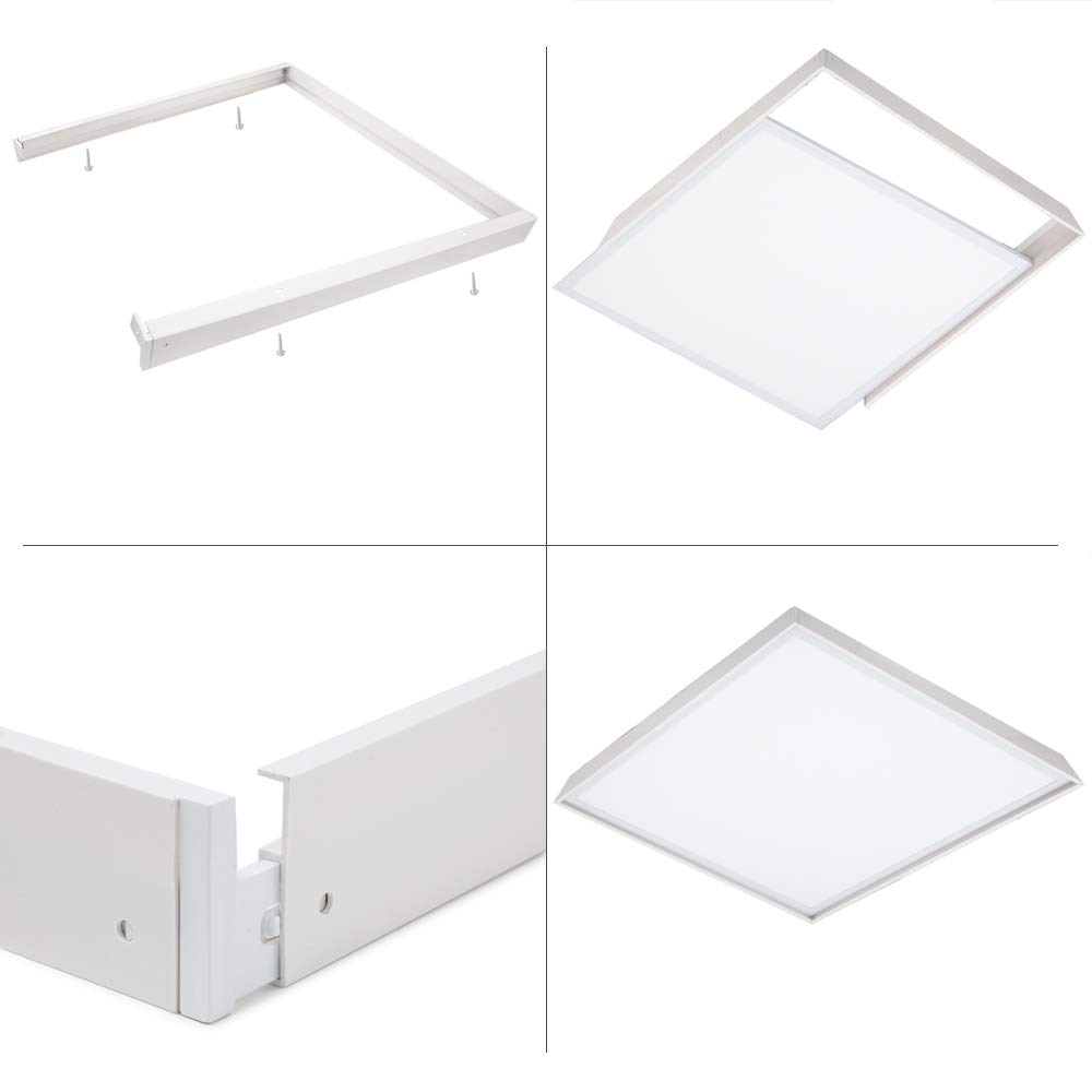 Pannello LED 40W 4.500Lm 6000ºK 60x60cm + Kit de Superficie Montata 40.000H [HO-KitPAN60X60-40W-CW] | Greenice