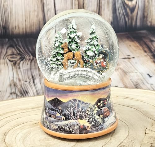 Weihnachts-Schneekugel mit Musik | Schneekugel Kutschfahrt über...