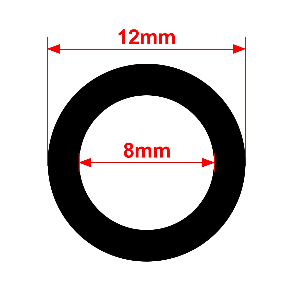Wąż z gumy silikonowej klasy spożywczej, elastyczny, przezroczysty, do przenoszenia pompy, średnica 8 mm x średnica zewnętrzna 12 mm