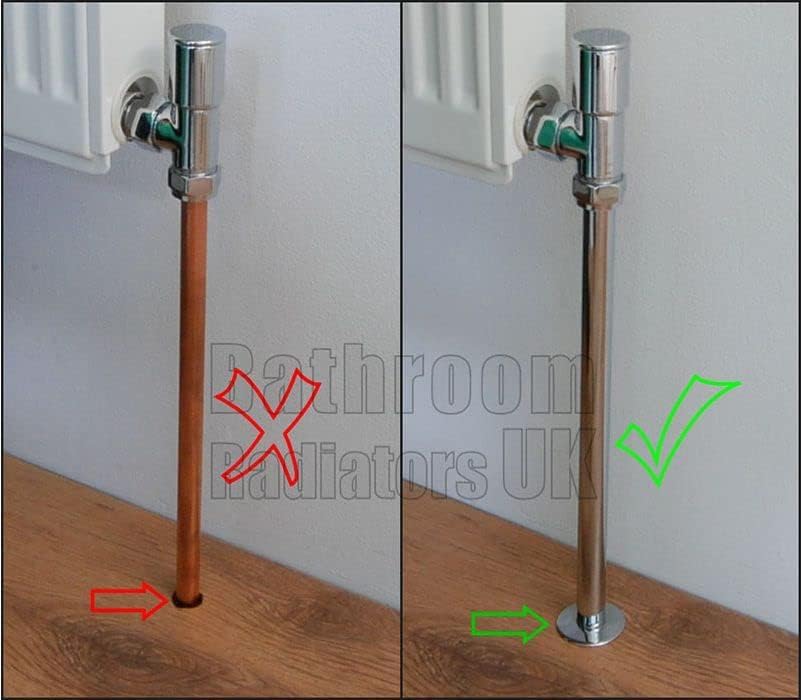 Radiator Pipe Sleeve Covers and Pipe Collars in Chrome Effect 15mm x 200mm (6 x 6 Pack) - Image 3