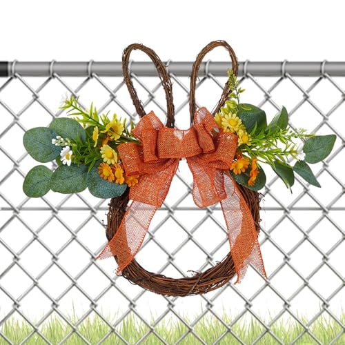 Weldphur Couronne de Pâques pour l'Extérieur Décorations de Printemps - Ornement Noeud Papillon Forme Lapin Artificiel | Couronne de Porte de Pâques - pour Maison Jardin Salon Fenêtre Mur Chambre