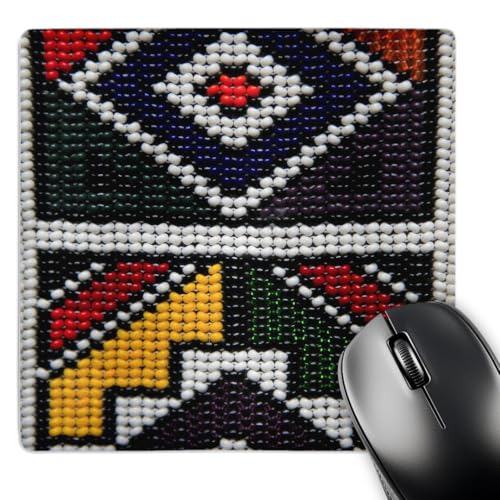 3D Rose "Traditional Beaded Art Craft South Africa AfricaAf42 Kwi0032Kymri Wilt" Matte Finish Mouse Pad - 8 x 8" - mp_132079_1