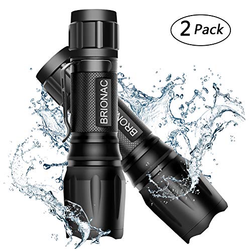 Brionac Rechargeable LED Flashlight, Waterproof Flashlight High Lumen Super Bright Pocket-Sized, 5 Modes
