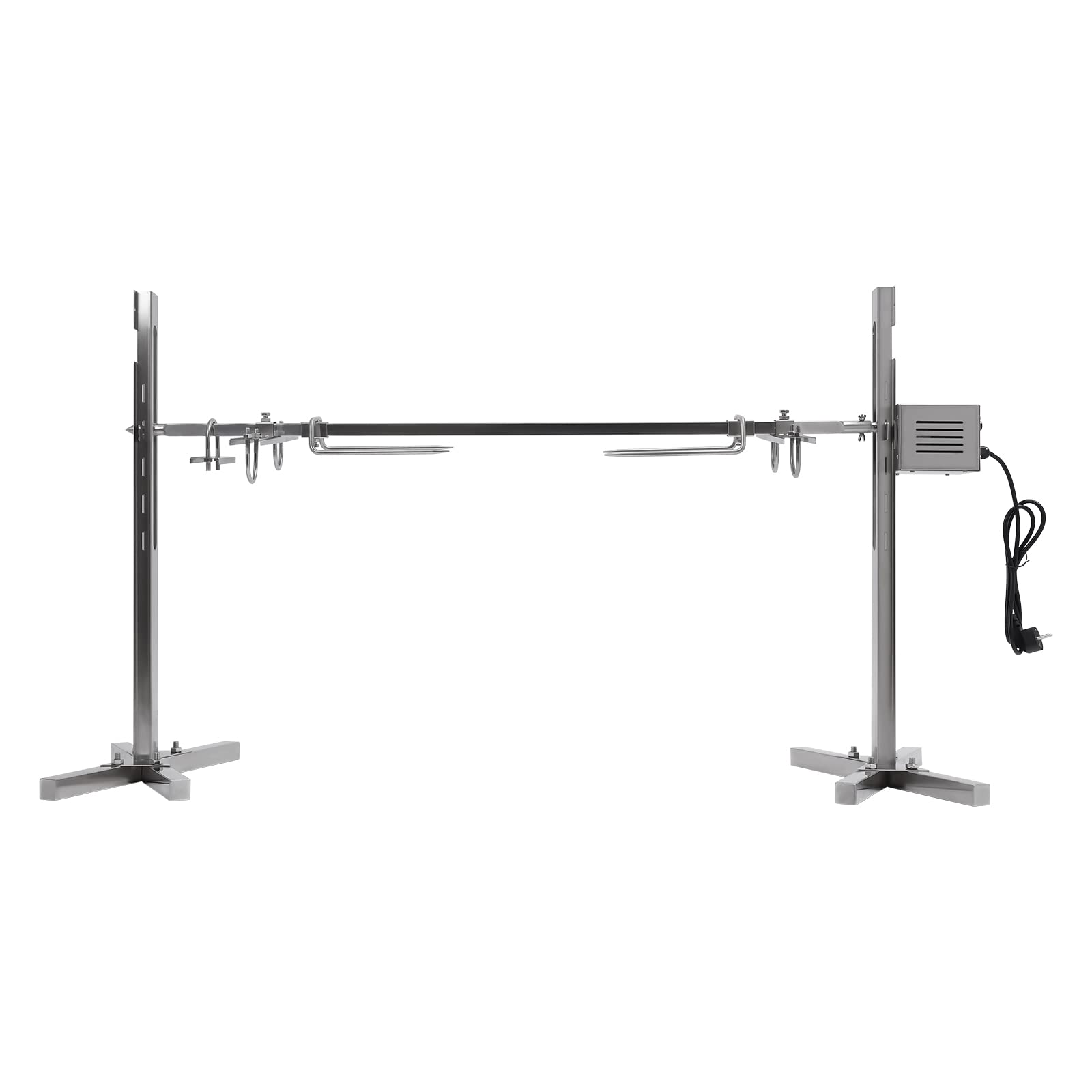 Barbecue in acciaio inox con motore, spiedo girevole elettrico, set di spiedo girevole regolabile in altezza, portata 40 kg, per maialini e agnelli