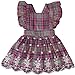 Sharequeen Girls Sleeveless Dress, Children Dress for Flower Lace Rose Embroidery Cotton Ruffle Design Swing Party Dresses