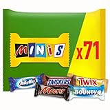 Mixed Minis Schokolade Großpackung, Mit 71 Mini-Schokoriegel Snacks (Mars, Snickers, Bounty, Twix, Milky Way), Schokoladen Geschenk, Süßigkeiten Box (1400g)