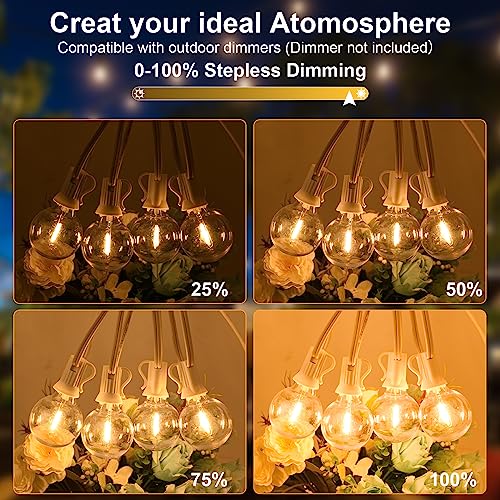 100ft-2-Pack-Outdoor-String-LightsDimmable-G40-LED-String-Lights-with-52-Shatterproof-Clear-Bulbs-UL-Approval-Waterproof-Globe-1W-2700K-Outdoor-Lighting-for-Backyard-Porch-Cafe-Party-Wedding-Garden 100ft 2 Pack Outdoor String LightsDimmable G40 LED String Lights with 52 Shatterproof Clear Bulbs UL Approval Waterproof Globe 1W 2700K Outdoor Lighting for Backyard Porch Cafe Party Wedding Garden