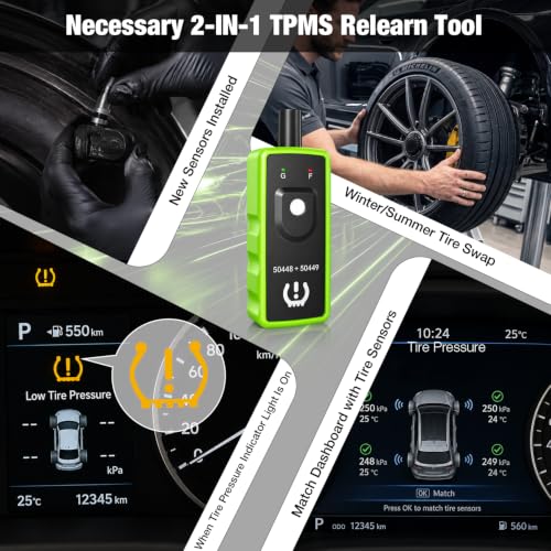 TPMS Relearn Tool for GM and Ford, 2IN1 TPMS Reset Tool with Battery — view 6