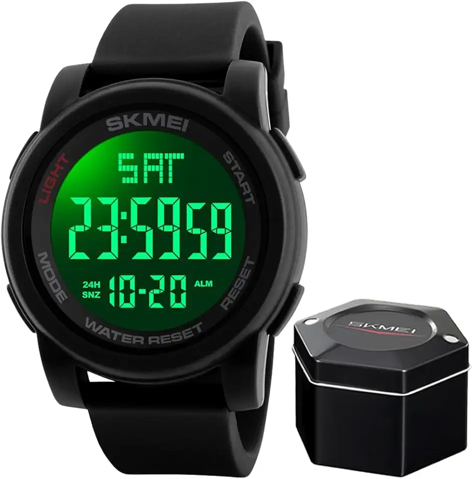 Relógio Masculino Sk 1257 Á Prova D'água 50m Digital Shock Esportivo Preto