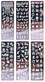 LEBY Newest Nail Stamping Plates Kit Sets 6pcs Nail Art Stamp Templates Image Plate Free Stamper & S