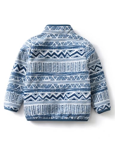 Image of Kids Printed Fleece Jacket Sherpa Lined Lightweight Zip | Toddler Baby Boys Girls Autumn Winter Warm Outerwear Soft Polar Fleece Car Seat Friendly Zip Up Coat