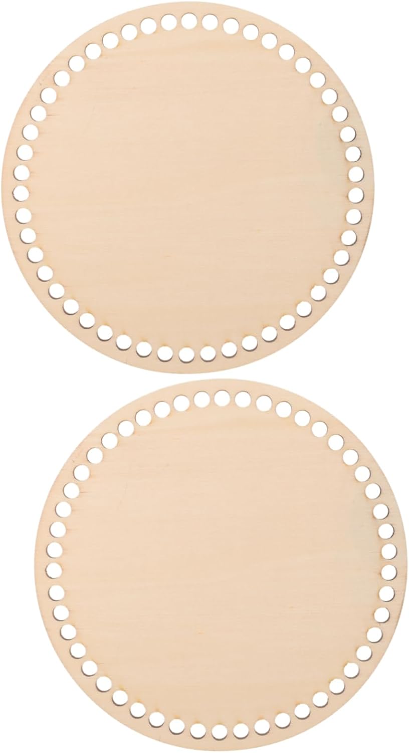 EPIGEIST 2pcs Wooden Bag Bottom Shaper for DIY Crochet Basket Lid Easy to Use Wood Base for Handbags Clutch Bags More Pre Drilled Sewing Holes for Craft Projects