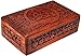 Ajuny Handmade Antique Wooden Jewelry Box | Hand carved Multipurpose Keepsake Rosewood Storage Ladies Retro Travel Mini Organizer | Vintage Decorative Chest Trinket Holder Gift (8x5x2.5 Inch)