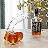 Aération rapide du vin, sans faff. * Le ventre large et le cou fin accélèrent l'oxydation, 450 ml de verre borosilicate résistant à la chaleur et carafe à vin - Carafe d'art abstrait sans plomb pour les vibrations de pub, base stable, cadeau audacieux pour hommes, enterrements de vie de garçon et accessoires de bar grotte pour homme (passe au lave-vaisselle) *