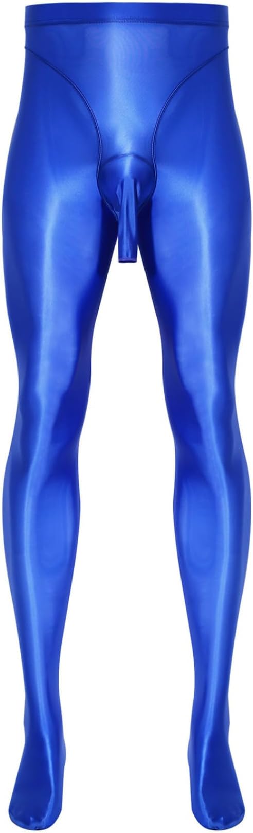 Herren Strumpfhose Mit Offenem Schritt - Glänzende Leggings Für Männer