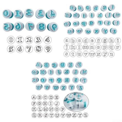 Haz deliciosos recuerdos con el juego de decoración de pasteles de fondant de 26 piezas con mini cortador (letra mayúscula)