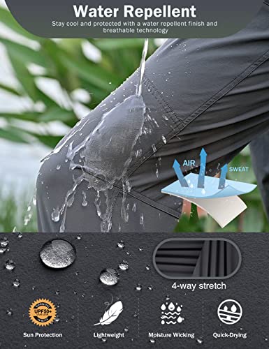 Shallowlulu Men's Cargo Hiking Pants Quick Dry Lightweight Waterproof Fishing Pants For Men With Multi Pockets For Camping Travel Work(Stone Khaki 34W/30L) #TOP3