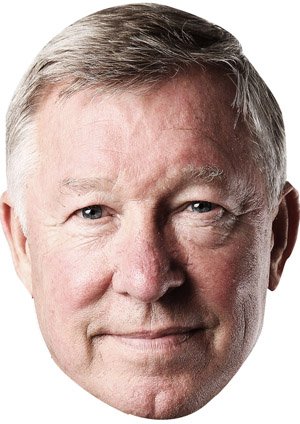 FoxyPrinting Alex Ferguson Celebrity Cardboard Party Face Mask Fancy Dress