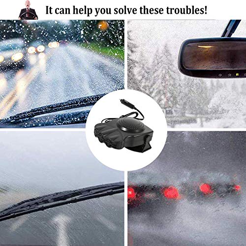 Lord Eagle Portable Car Heater, Car Defroster 30 Seconds Fast Heating Quickly 12V 150W Auto Heater Cooling Fan (Black)…
