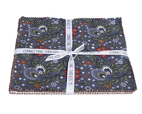 Connecting Threads Print Collection Precut Quilting Fabric Bundle 10" Squares (Arcadian Dusk)