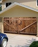NYMB Farmhouse Barn Door Garage Door Decorations 16X7FT Rustic Wood Countryside Door Cover Garage Door Banner for Outdoor Indoor Wooden Board Outdoor Home Wall Party Decor