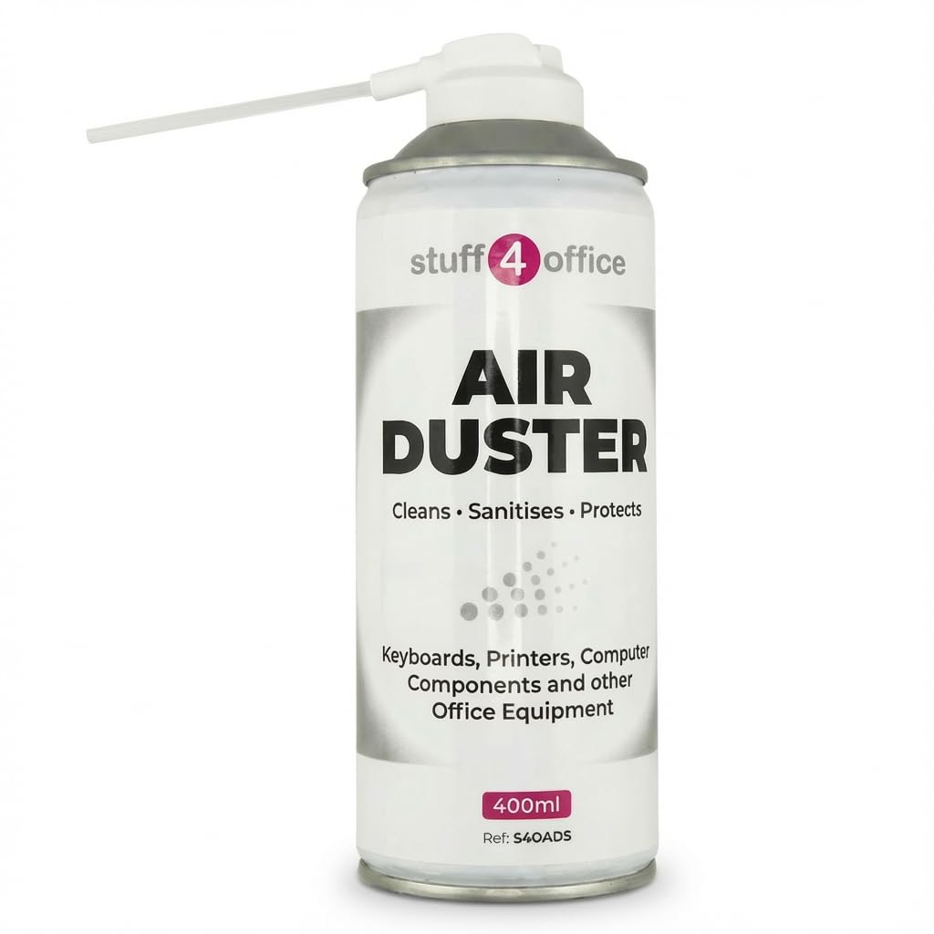 Stuff 4 Office | Air Duster 400ml | Compressed Air Spray Can Dust | Powerful & Cleaner for PC, Keyboard & Electronic Devices