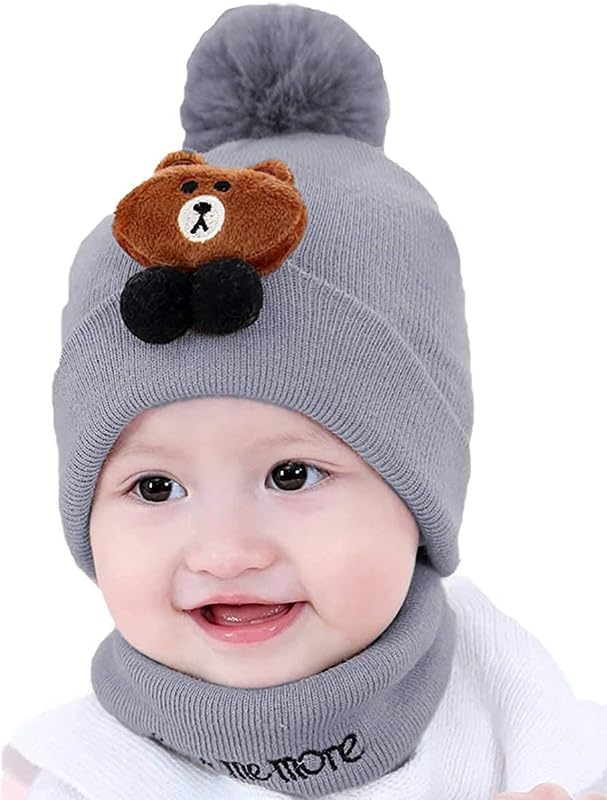 Baby Boys Girls Knit Woolen Hat Cap Neck Scarf Soft Wool Warm Monkey Beanie Winter Capset for Unisex Kids (6Month – 3Yrs) Baby Boys Girls Knit Woolen Hat Cap Neck Scarf Soft Wool Warm Monkey Beanie Winter Capset for Unisex Kids (6Month – 3Yrs)