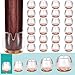 MelonBoat Chair Leg Floor Protectors with Felt Furniture Pads, Chair Glides Feet Caps, A-RD015, 24 Pack, Fit Round Leg Diameter 9/16 inch to 5/8 inch (1.4-1.6cm)