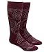 Platform Paisley Burgundy Cotton Blend Dress Socks, Men's shoe size 7-12, Burgundy