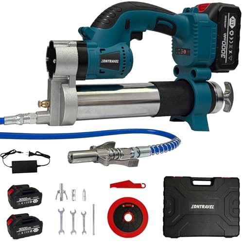Electric Grease Gun, Max 10000 PSI with 3-Speed Trigger, Includes