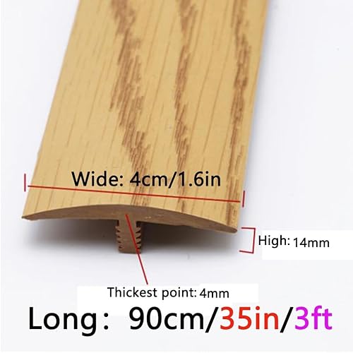 Miniatura 5 de Tira de transición de umbral de 45 pulgadas, tiras de cubierta de suelo con moldura en T, umbrales para puertas, tira separadora de piso, resistente