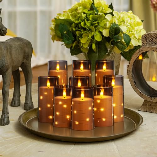 Image of Homemory Flickering Flameless Candles, Fake LED Pillar Candles with Remote