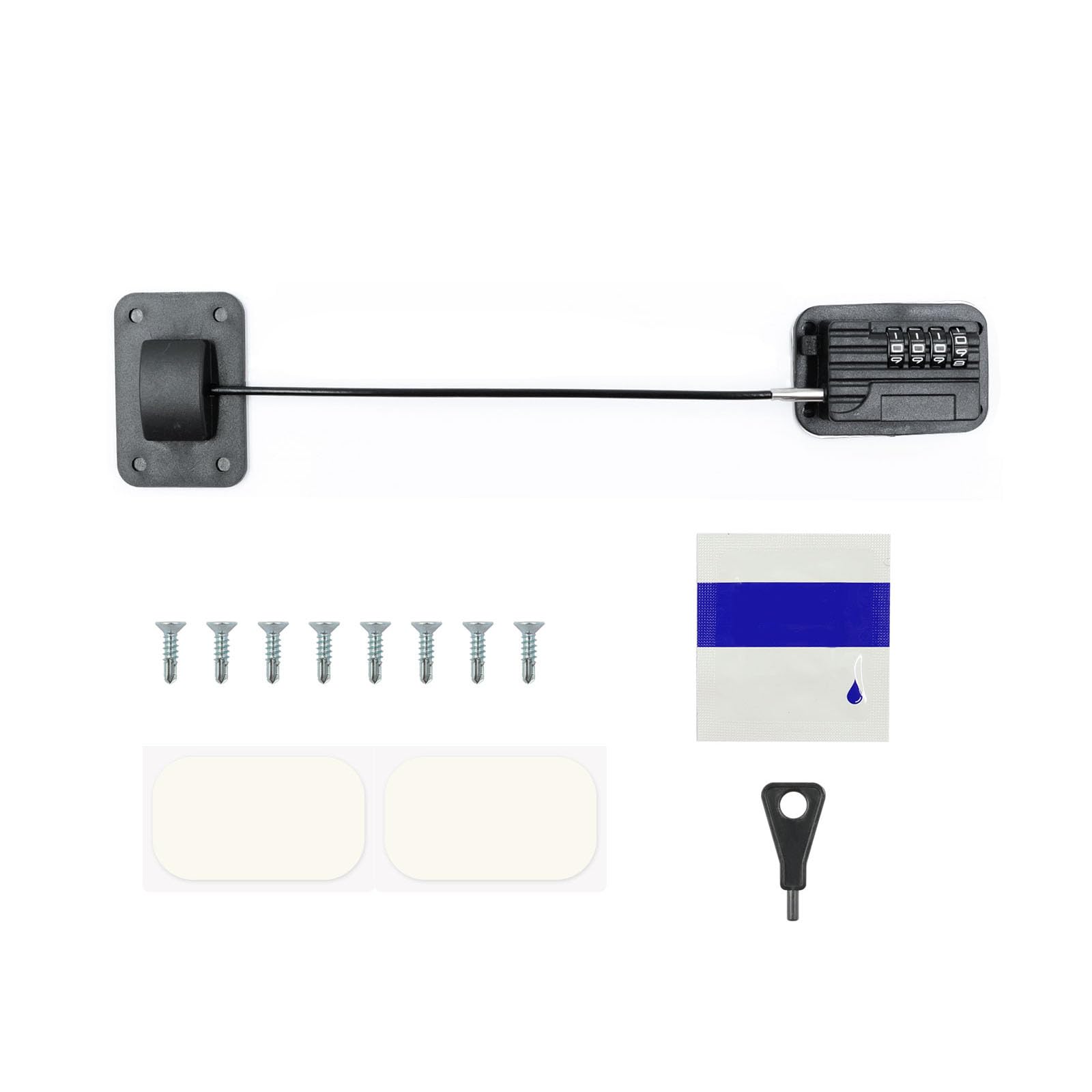 Wealsun 4-Digit Refrigerator Locks with Password (Black, 1PCS)