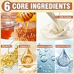 Hydrating Hand and Foot Mask, 3 Foot & 3 Hand Mask, Hand and Foot Care After Pedicure, Moisturizing Socks for Dry, Cracked Heel, Foot Spa, Honey & Milk, Vitamin E - Image 5