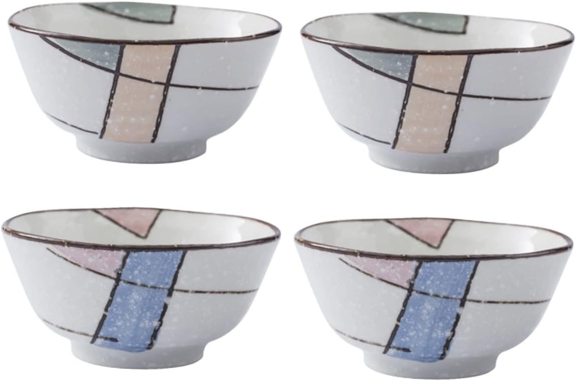 ABOOFAN 4pcs Ceramic Soup and Rice Bowls Creative Dinner Bowls Everyday Use and Colors Dishwasher and Microwave