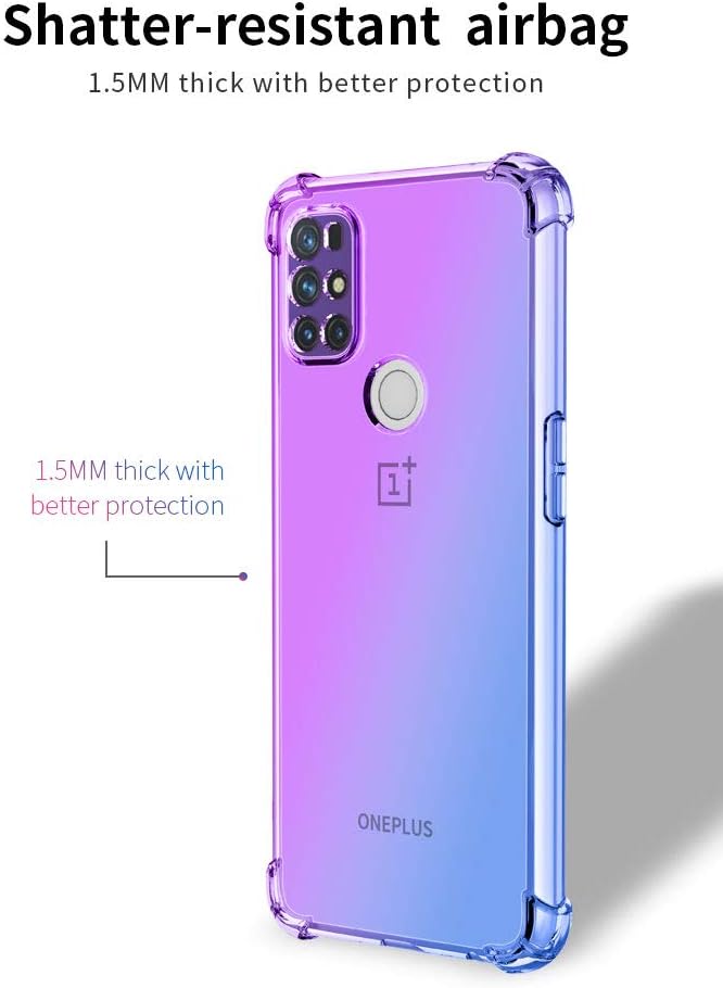 Starhemei for OnePlus Nord N10 5G case, Case for OnePlus Nord N10 5G, Soft TPU Shock Absorption Flexible Gasbag Protection Case Cover for OnePlus Nord N10 5G (Purple&Blue)