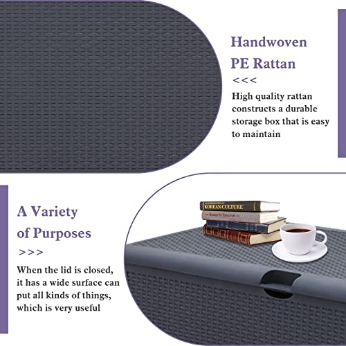 Suncrown 120 Gallon Outdoor Storage Box Waterproof Resin Storage Bench Deck Box With Handles For Patio Furniture Cushions, Toys And Garden Tools, Grey #TOP3