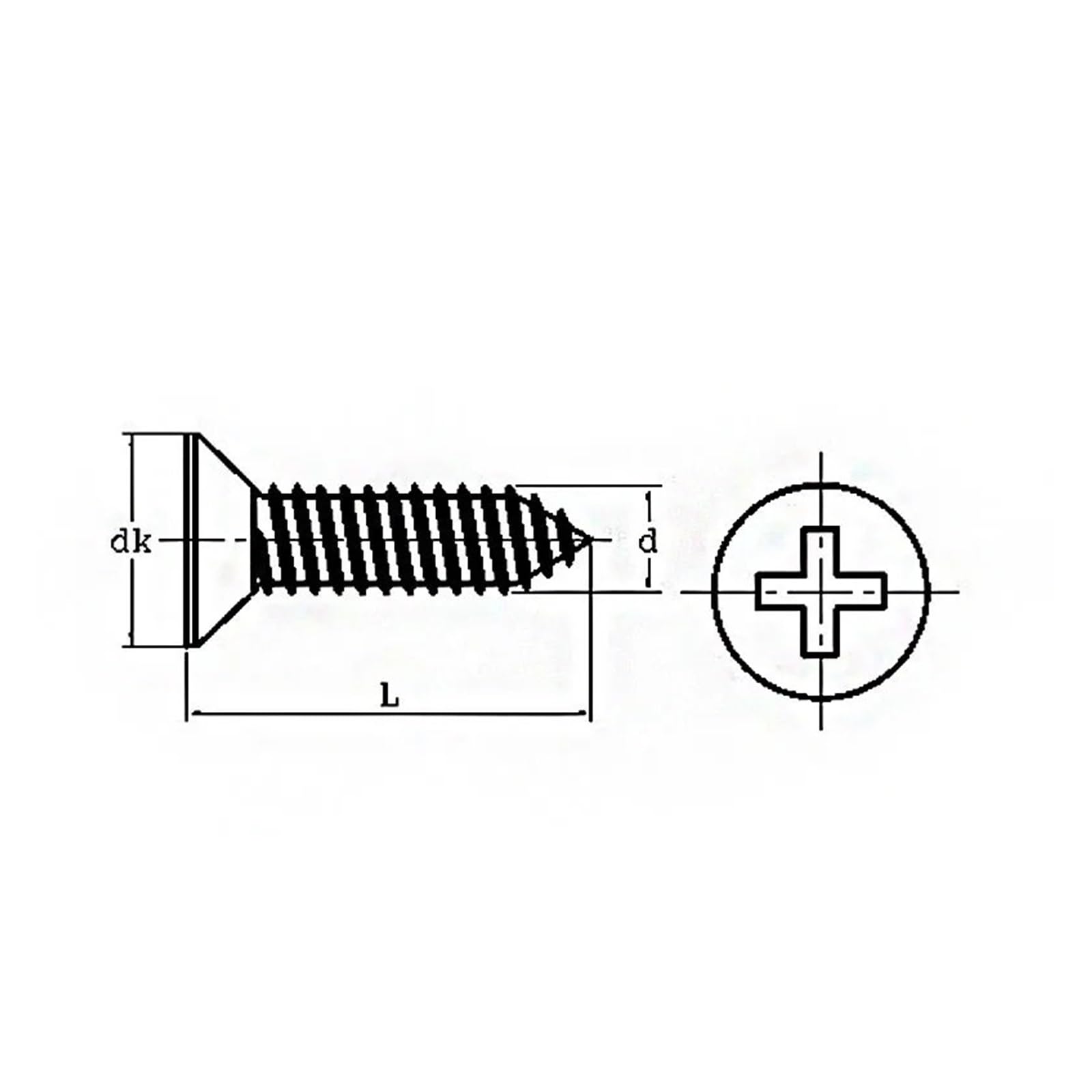 Viti a filetto singolo, viti per legno multiuso, Vite autofilettante M4 Testa svasata a croce Acciaio al carbonio autofilettante Colore zinco nero Vite for cartongesso con punta in zinco Vite Phillips
