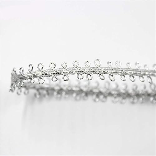 Miniatura 3 de Ximkee Cinta metálica de 10 yardas, cinta de encaje curva, tela de encaje para coser, ciempiés, trenzada, encaje, manualidades, bricolaje, ropa,