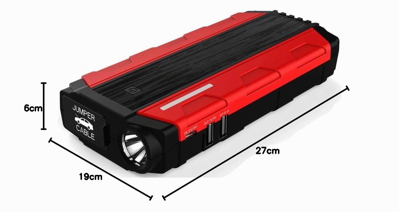 Einhell CE-JS 8/1 Sistema avviamento d’emergenza auto (capacità 3x2,5 Ah, corrente avviamento 200 A, picco 400 A, 200 A, prese USB 5V da 2A e 3A, luce emergenza, inc. cavo per ricarica usb, custodia)