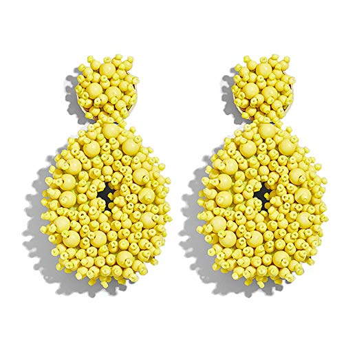Statement Drop Earrings - Bohemian Beaded Teardrop Dangle Earrings Gift for Women