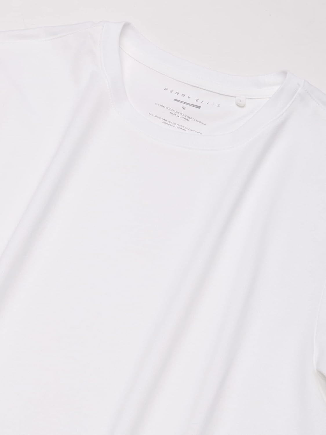 Perry Ellis Men's Core Crew Neck Pima Tee, Solid Soft, Stretch Fabric, Breathable, Lightweight Short Sleeve T-Shirt for Men - Image 2